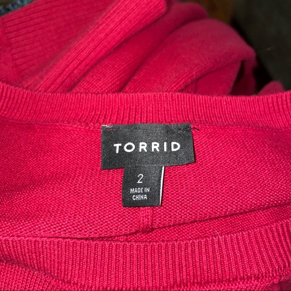 Torrid Cherry Lattice Waist Sweater Dress Size 2X - Picture 3 of 5